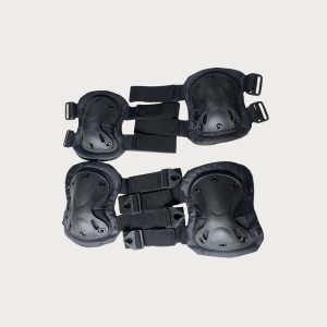 Elbow pads, knee pads, gas masks